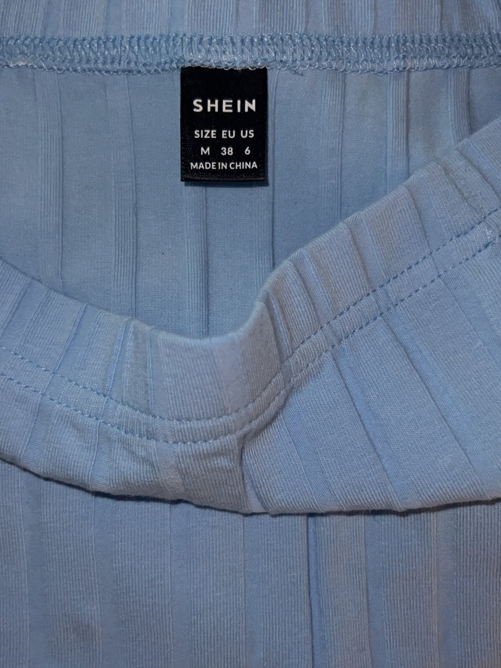 Women’s Ribbed Knit Light Blue Set - Picture 2 of 3